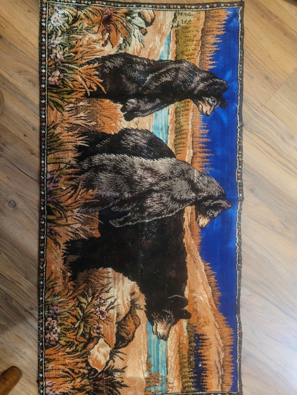 Vintage Bear Tapestry Rug 38x20 Inches (A1)